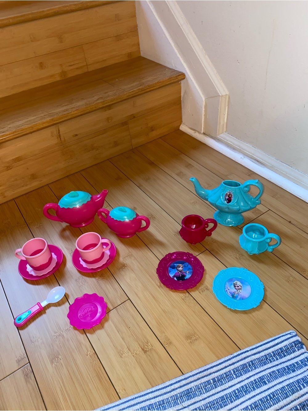 Kids Tea Set - Pink & Teal Play Tea Party